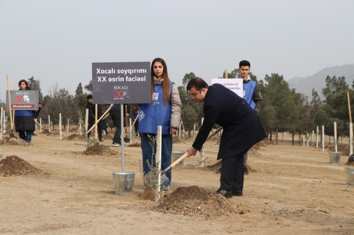 Xocalı qurbanlarının xatirəsinə həsr olunmuş ağacəkmə aksiyası keçirildi - FOTOLAR